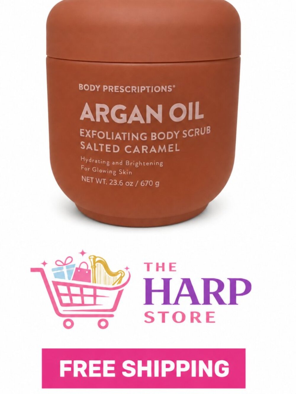 Body Prescriptions Argan Oil Salted Caramel Exfoliating Body Scrub, 23.6 oz